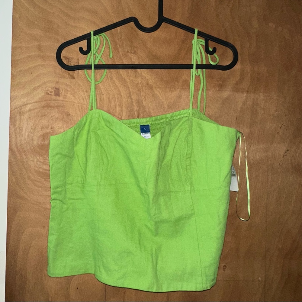 Old Navy Green Crop Tie Front Camisole